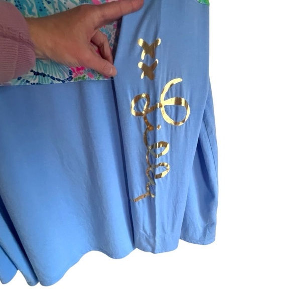Lilly Pulitzer Finn Top Long Sleeve Cotton Blend Multi Sink or Swim SZ XL - Picture 3 of 9